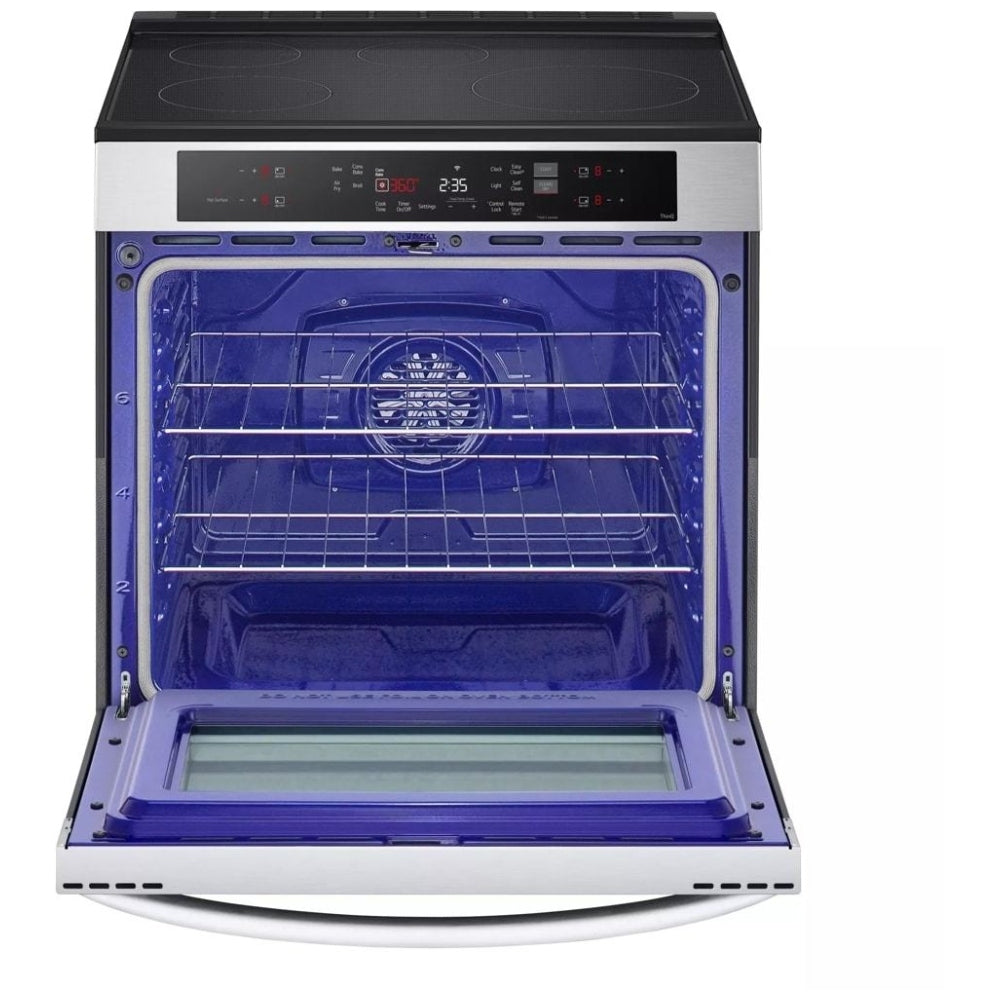 LG Studio LSIS6338F Induction Range, 6.3 cu. ft. Capacity, 30 inch Exterior Width, True Convection, 5 Burners Self Clean, 4,300 W Highest Element, Stainless Steel colour, SmartDiagnosis™, ThinQ Care™ Gliding Extension Rack