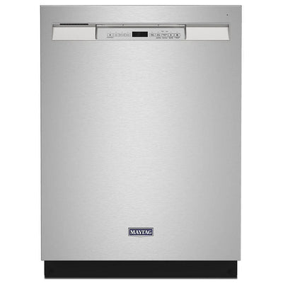 Maytag MDB4949SKZ Dishwasher, 24 inch Exterior Width, 50 dB Decibel Level, Full Console, Stainless Interior, 5 Wash Cycles, 14 Capacity (Place Settings), Hard Food Disposal, 2 Loading Racks, Stainless Steel colour