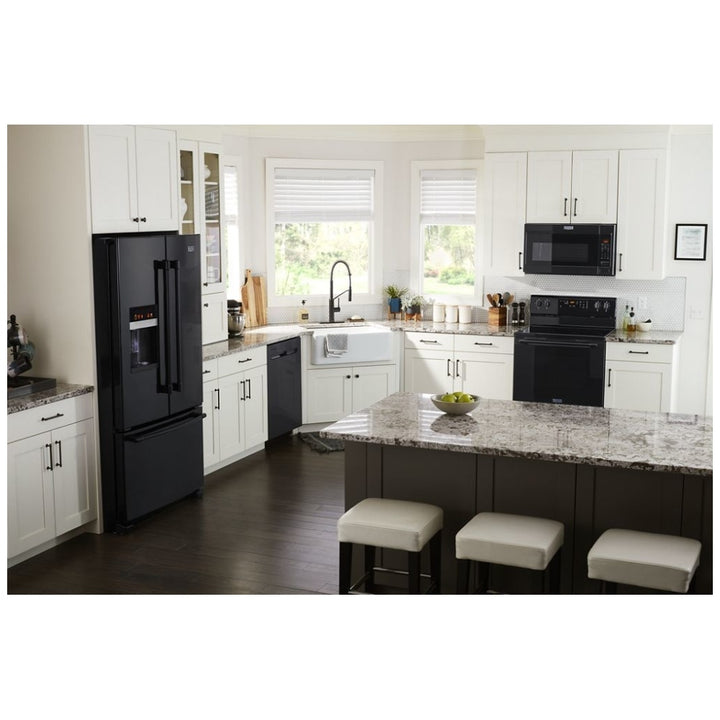 Maytag MDB8959SKB Dishwasher, 24 inch Exterior Width, 47 dB Decibel Level, Fully Integrated, Stainless Interior, 5 Wash Cycles, 15 Capacity (Place Settings), 3 Loading Racks, Black colour Ball Bearing Rack Glides