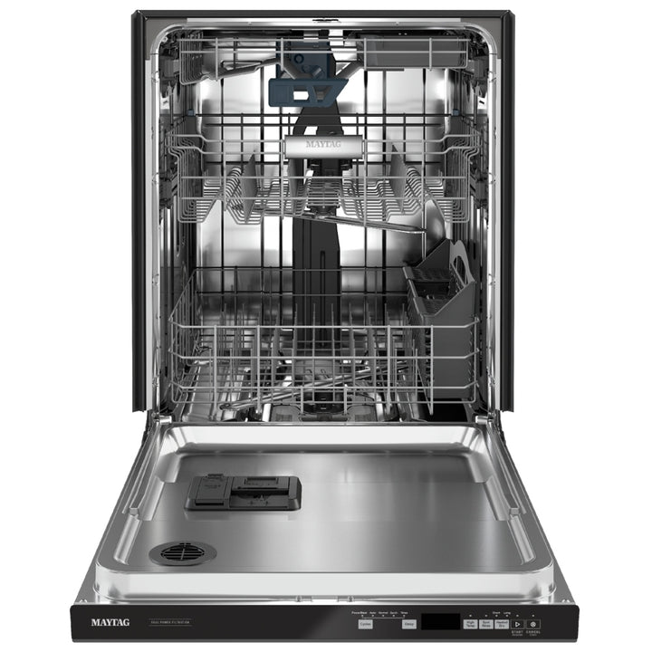 Maytag MDB8959SKB Dishwasher, 24 inch Exterior Width, 47 dB Decibel Level, Fully Integrated, Stainless Interior, 5 Wash Cycles, 15 Capacity (Place Settings), 3 Loading Racks, Black colour Ball Bearing Rack Glides