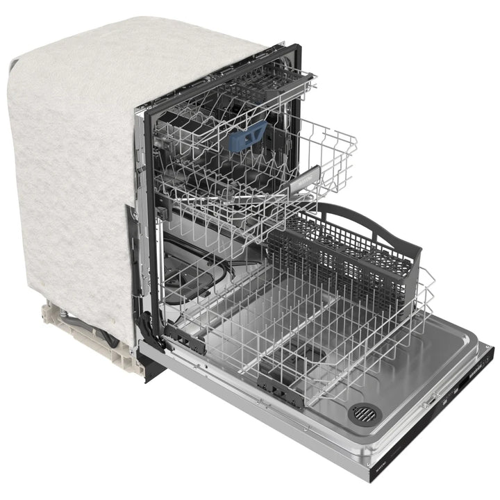 Maytag MDB8959SKZ Dishwasher, 24 inch Exterior Width, 47 dB Decibel Level, Fully Integrated, Stainless Interior, 5 Wash Cycles, 15 Capacity (Place Settings), Hard Food Disposal, 3 Loading Racks, Stainless Steel colour Hard Food Disposal