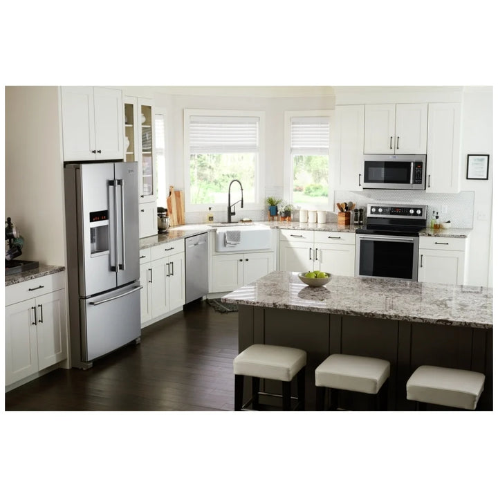 Maytag MDB8959SKZ Dishwasher, 24 inch Exterior Width, 47 dB Decibel Level, Fully Integrated, Stainless Interior, 5 Wash Cycles, 15 Capacity (Place Settings), Hard Food Disposal, 3 Loading Racks, Stainless Steel colour Hard Food Disposal