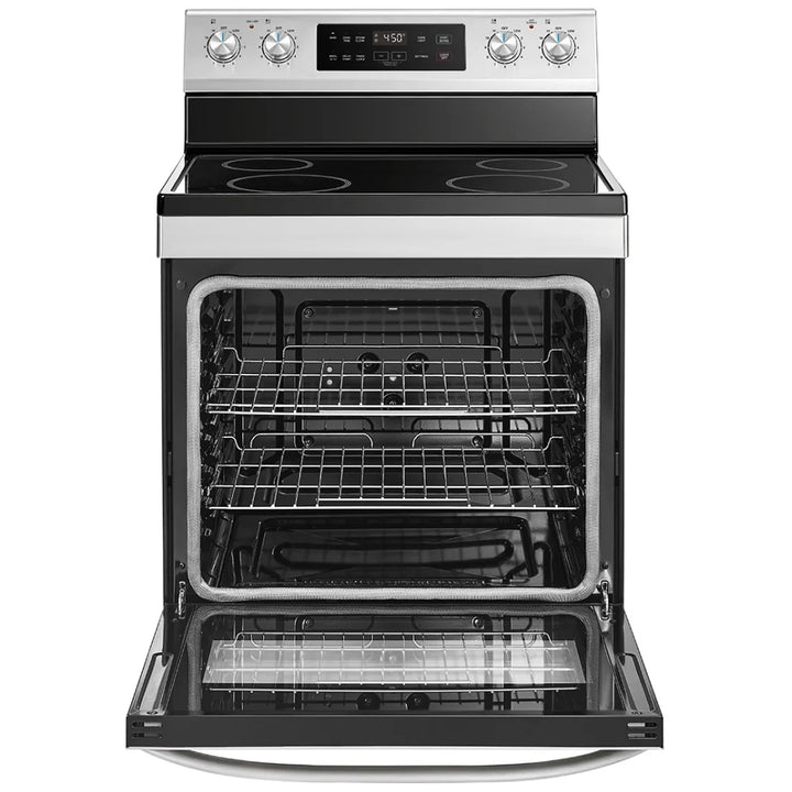 Midea MER30B14ASTC Electric Range, 6.3 cu. ft. Capacity, 30 inch Exterior Width, 4 Burners, Storage Drawer, Manual Clean, 1,800 W Highest Element, Stainless Steel colour