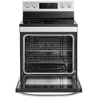 Midea MER30B14ASTC Electric Range, 6.3 cu. ft. Capacity, 30 inch Exterior Width, 4 Burners, Storage Drawer, Manual Clean, 1,800 W Highest Element, Stainless Steel colour