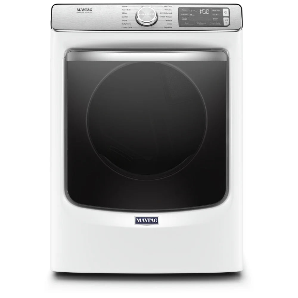 Maytag MGD8630HW Gas Dryer, 7.3 cu. ft. Dryer Capacity, 14 Dry Cycles, Steam Clean, 5 Temperature Settings, Vented, Stackable, Wifi Enabled, White colour