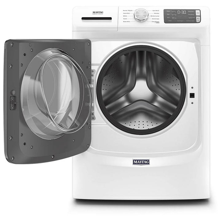 Maytag MHW5630HW Front Load Washer, 27 inch Width, 5.2 cu. ft. Washer Capacity, 1,160 RPM Washer Spin Speed, 10 Wash Cycles, Water Heater, Steam Clean, ENERGY STAR Certified, White colour