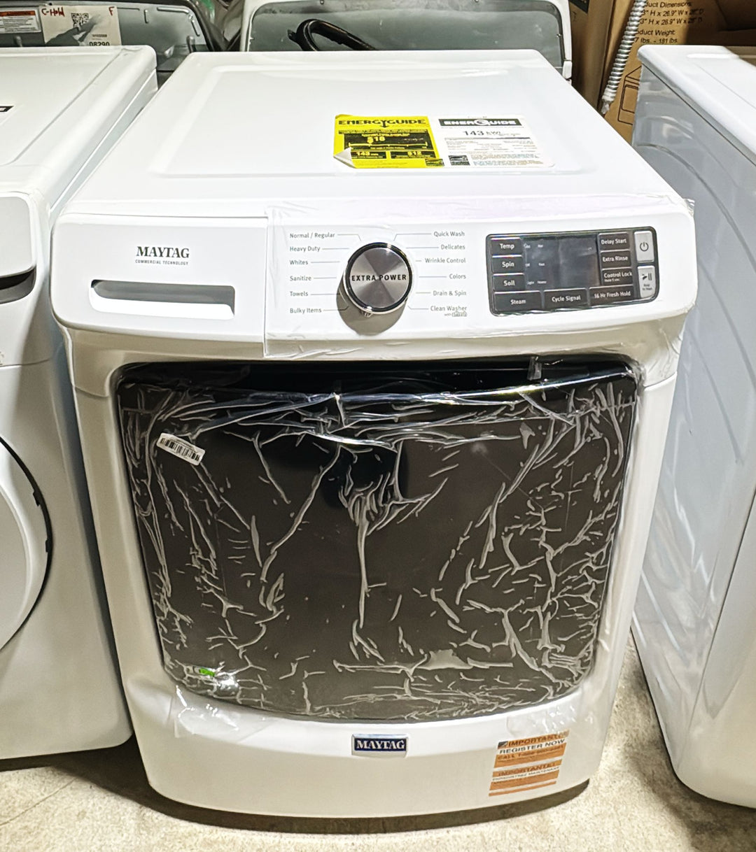 Maytag MHW6630HW Front Load Washer, 27 inch Width, 5.5 cu. ft. Washer Capacity, 1,200 RPM Washer Spin Speed, 12 Wash Cycles, 4 Temperature Settings, Water Heater, Steam Clean, ENERGY STAR Certified, White colour