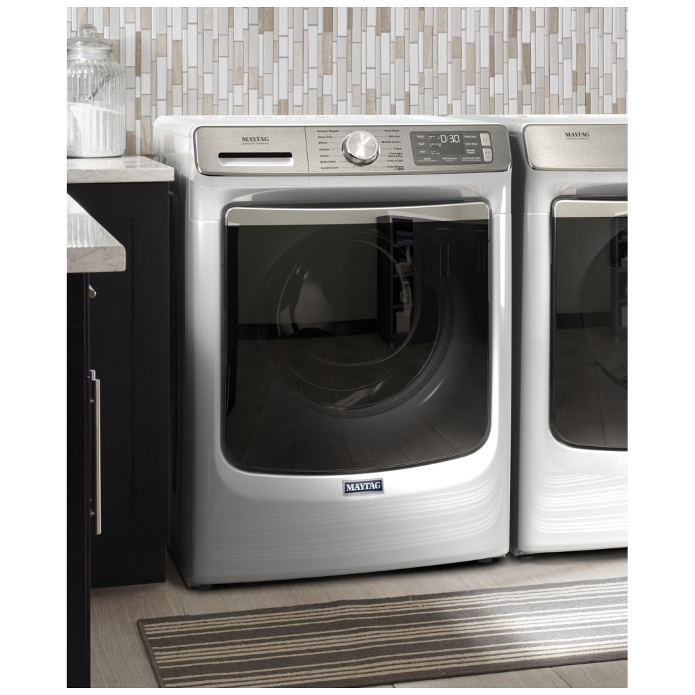 Maytag MHW8630HW Front Load Washer, 27 inch Width, 5.8 cu. ft. Washer Capacity, 1,200 RPM Washer Spin Speed, 14 Wash Cycles, 5 Temperature Settings, Water Heater, Steam Clean, ENERGY STAR Certified, Wifi Enabled, White colour