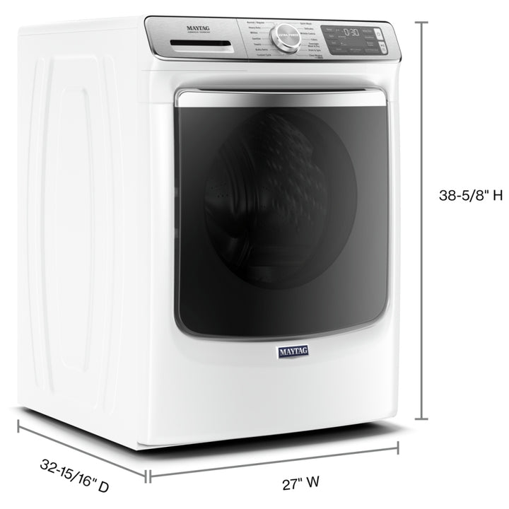 Maytag MHW8630HW Front Load Washer, 27 inch Width, 5.8 cu. ft. Washer Capacity, 1,200 RPM Washer Spin Speed, 14 Wash Cycles, 5 Temperature Settings, Water Heater, Steam Clean, ENERGY STAR Certified, Wifi Enabled, White colour