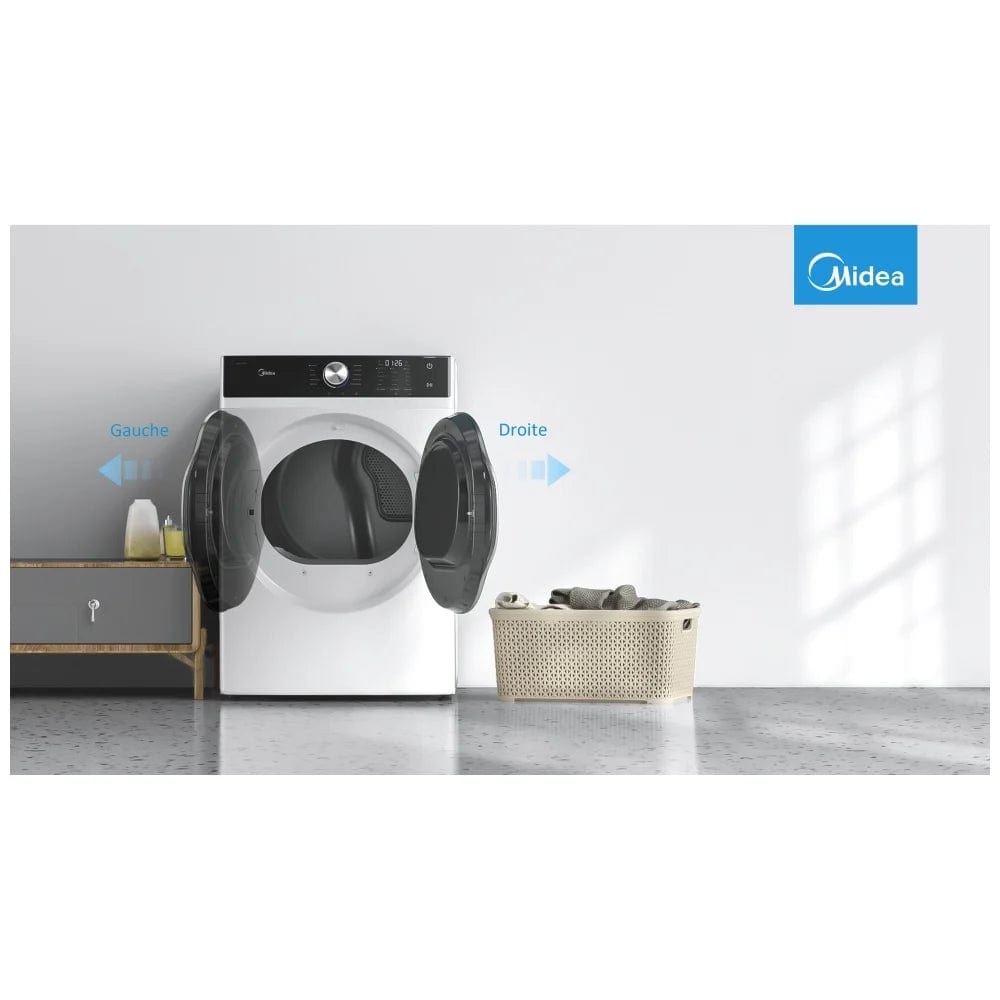 Midea MLH52N4AWW Front Load Washer, ENERGY STAR Certified, 5.2 cu. ft. Washer Capacity, 1,300 RPM Washer Spin Speed, 10 Wash Cycles, 5 Temperature Settings, Water Heater, White color