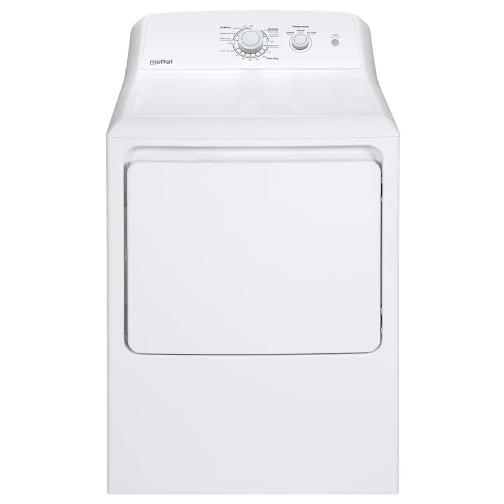 Moffat MTX22EBMRWW Electric Dryer, 6.2 cu. ft. Dryer Capacity, 3 Dry Cycles, 3 Temperature Settings, Vented, White colour