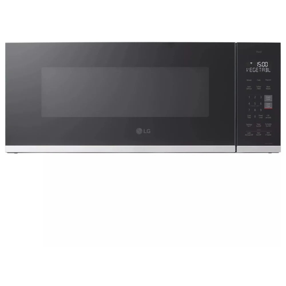 LG MVEF1323F Over the Range Microwave, 30 inch Exterior Width, 1.3 cu. ft. Capacity, 400 CFM, 1,000 W Watts, Stainless Steel Interior, LED, Stainless Steel colour Low Profile