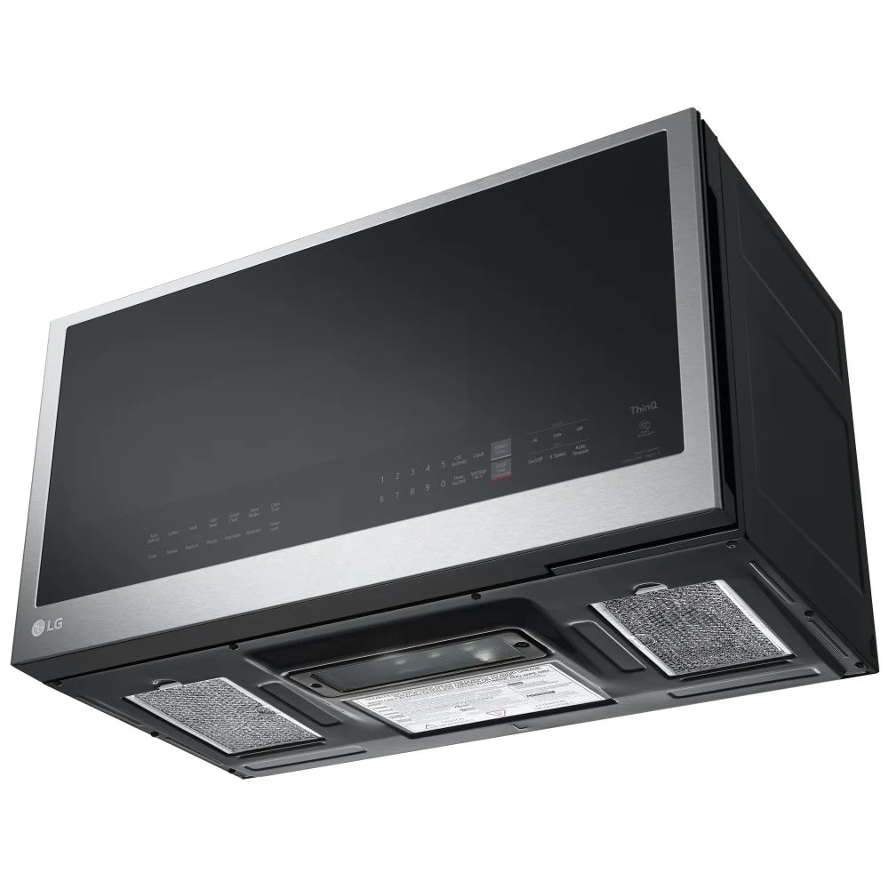 LG MVEL2033F Over the Range Microwave, 30 inch Exterior Width, 2 cu. ft. Capacity, 400 CFM, 900 W Watts, Halogen , Stainless Steel colour