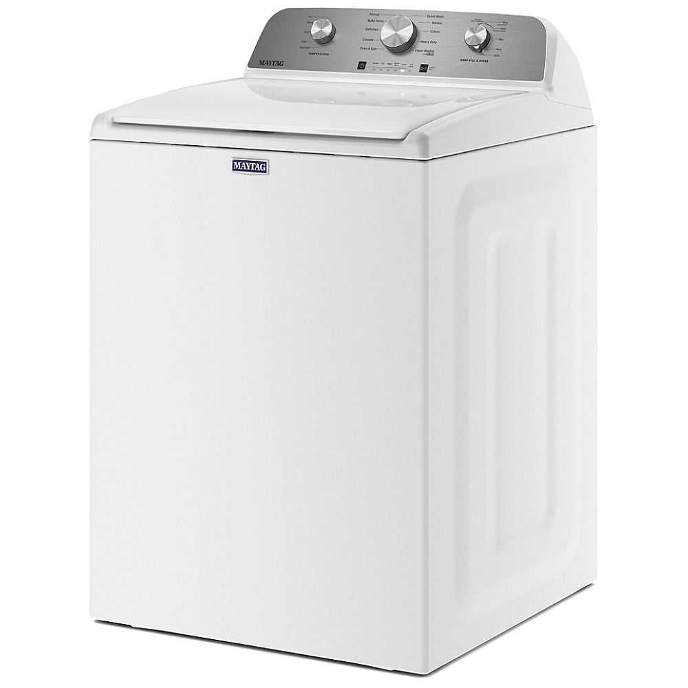 Maytag MVW4505MW Top Load Washer, 28 inch Width, 5.2 cu. ft. Washer Capacity, 770 RPM Washer Spin Speed, 11 Wash Cycles, 5 Temperature Settings, White colour Contains Agitator