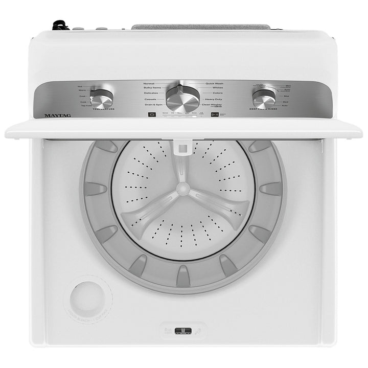 Maytag MVW4505MW Top Load Washer, 28 inch Width, 5.2 cu. ft. Washer Capacity, 770 RPM Washer Spin Speed, 11 Wash Cycles, 5 Temperature Settings, White colour Contains Agitator