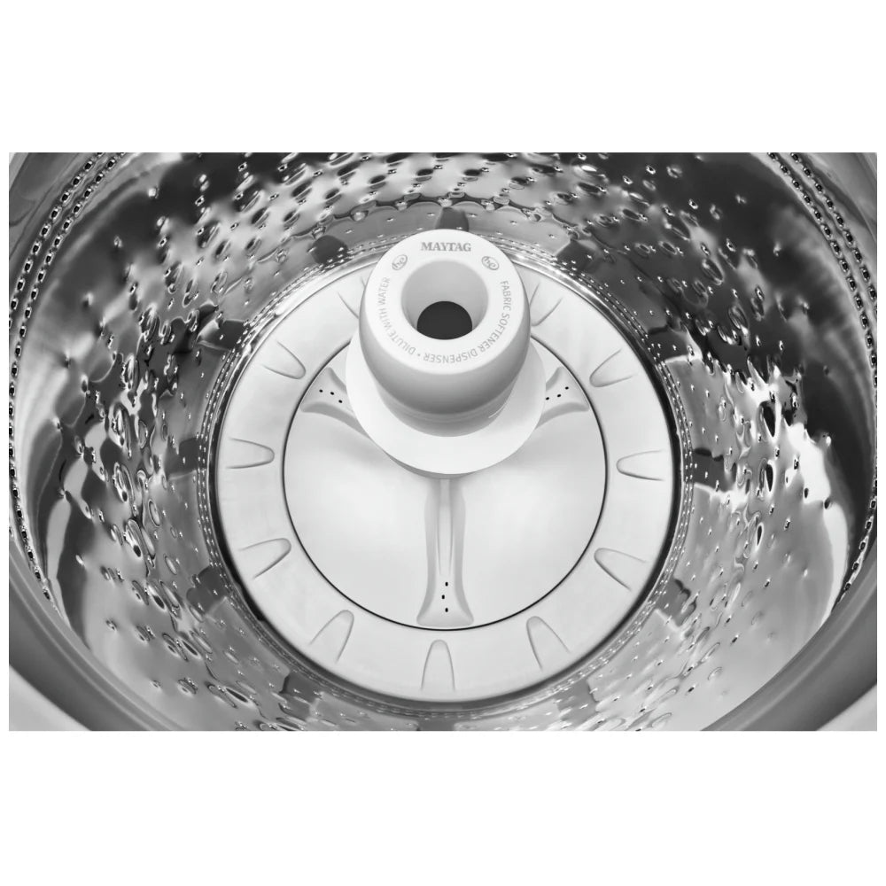 Maytag MVW4505MW Top Load Washer, 28 inch Width, 5.2 cu. ft. Washer Capacity, 770 RPM Washer Spin Speed, 11 Wash Cycles, 5 Temperature Settings, White colour Contains Agitator
