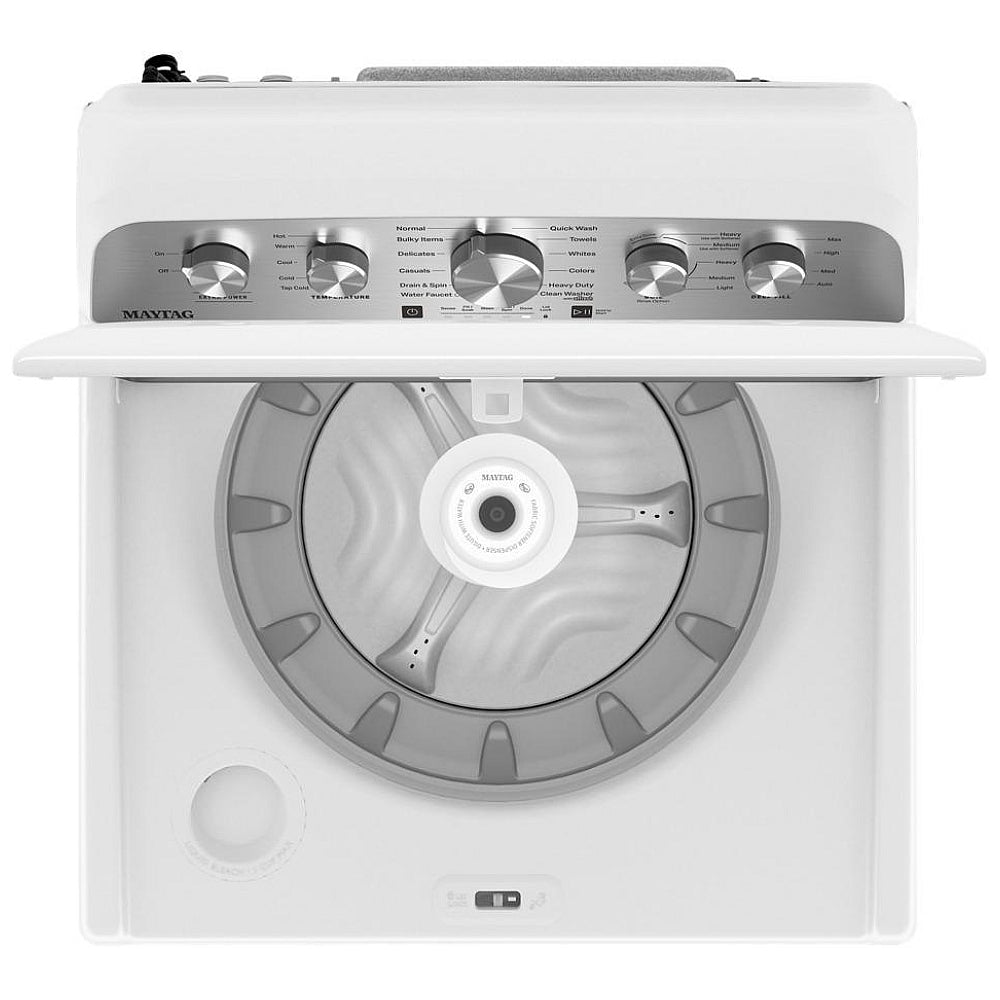 Maytag MVW5035MW Top Load Washer, 28 inch Width, 5.2 cu. ft. Washer Capacity, 770 RPM Washer Spin Speed, 11 Wash Cycles, 5 Temperature Settings, White colour Contains Agitator, Water Faucet