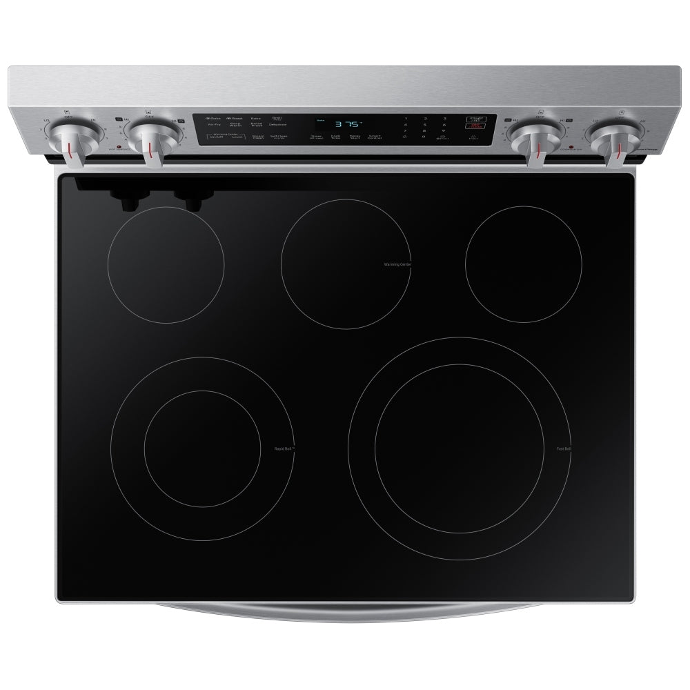 Samsung NE63A6511SS - NE63A6511SS/AC Electric Range, 6.3 cu. ft. Capacity, 30 inch Exterior Width, Convection, 5 Burners, Storage Drawer, Yes, Self Clean, 3,300 W Highest Element, Stainless Steel colour