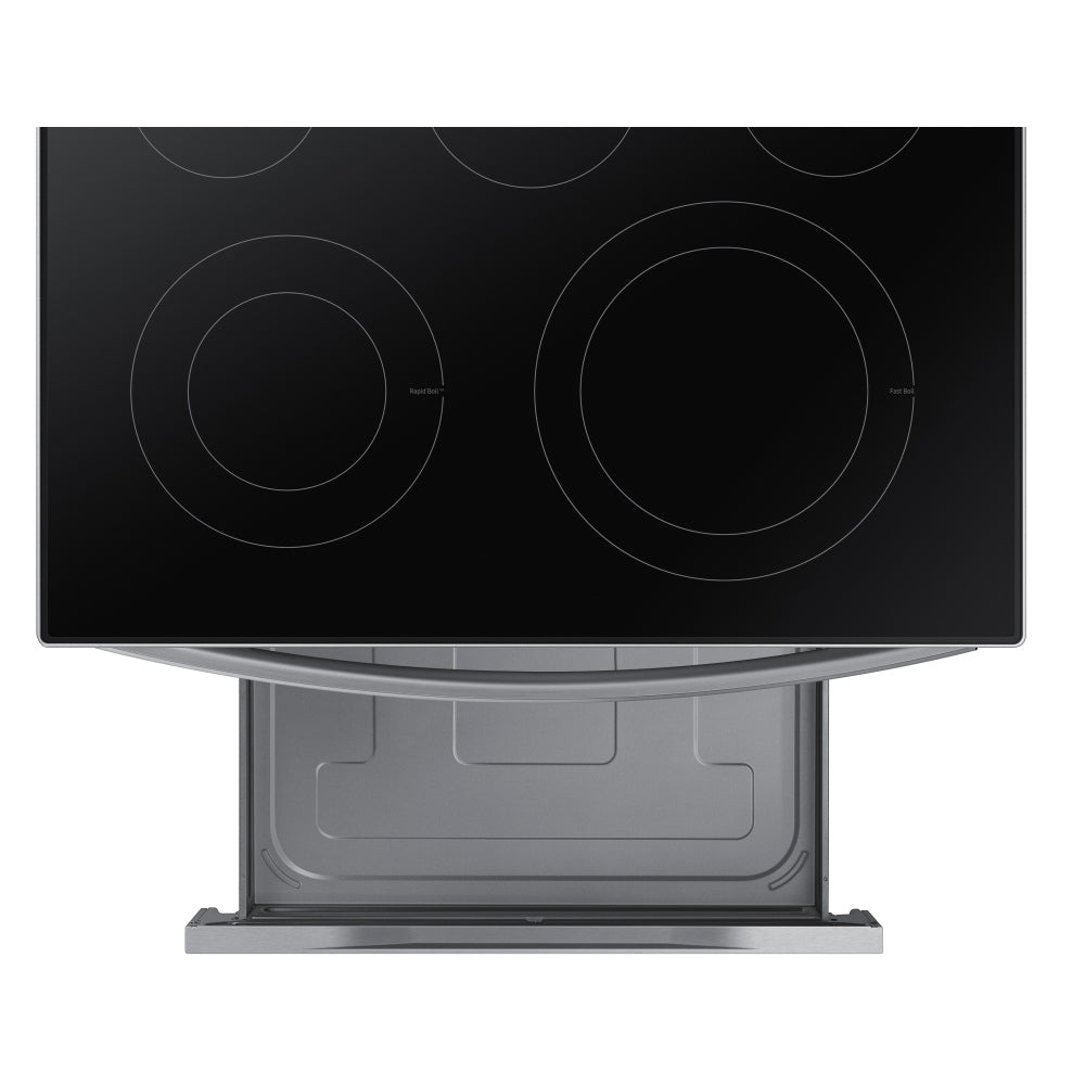 Samsung NE63A6511SS - NE63A6511SS/AC Electric Range, 6.3 cu. ft. Capacity, 30 inch Exterior Width, Convection, 5 Burners, Storage Drawer, Yes, Self Clean, 3,300 W Highest Element, Stainless Steel colour