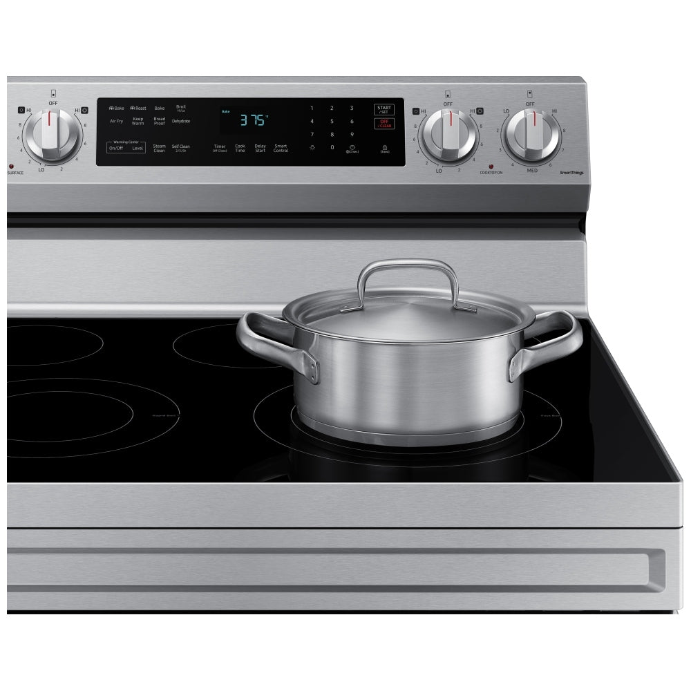 Samsung NE63A6511SS - NE63A6511SS/AC Electric Range, 6.3 cu. ft. Capacity, 30 inch Exterior Width, Convection, 5 Burners, Storage Drawer, Yes, Self Clean, 3,300 W Highest Element, Stainless Steel colour