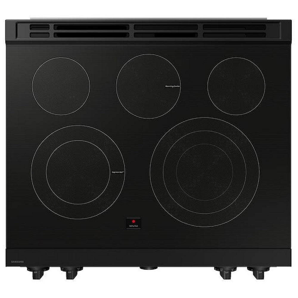 Samsung Bespoke NSE6DG8500MTAC Electric Range, 6.3 cu. ft. Capacity, 30 inch Exterior Width, True Convection, 5 Burners, Storage Drawer, Yes, Self Clean, 3,600 W Highest Element, Black Matte Steel colour True European Convection, Air Sous Vide, Smart Dial
