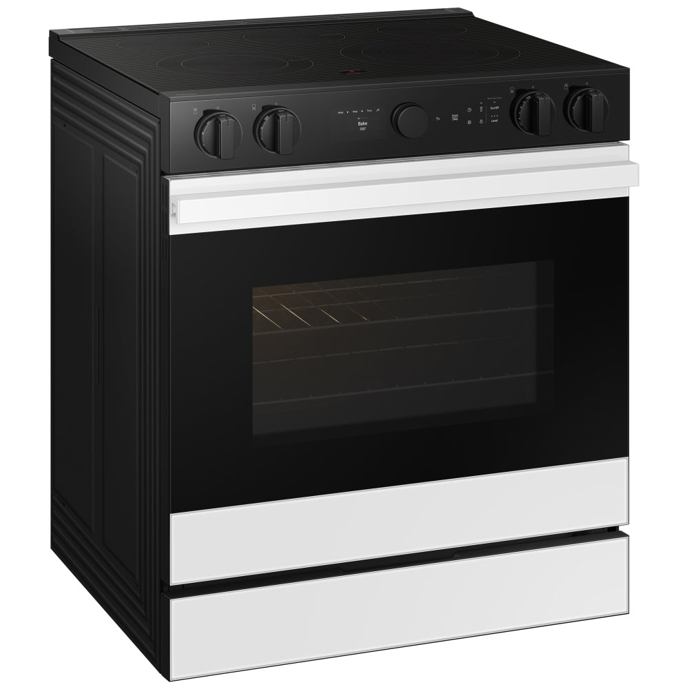 Samsung Bespoke NSG6DB870012AA Gas Range, 6 cu. ft. Capacity, 30 inch Exterior Width, Self Clean, True Convection, 5 Burners, Storage Drawer, Yes, 23,000 BTU Highest Burner, White Glass: colour Smart Oven Camera, Air Sous Vide, Griddle, Wok Ring