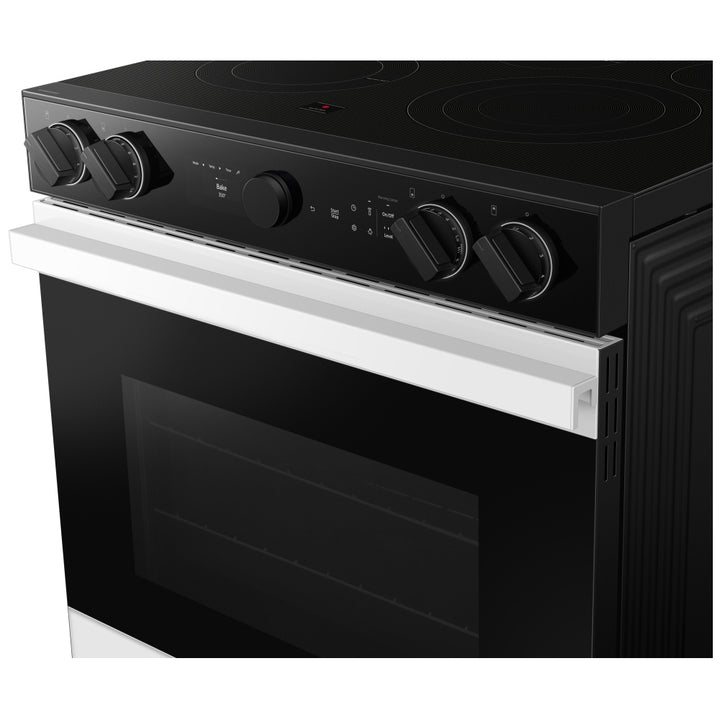 Samsung Bespoke NSG6DB870012AA Gas Range, 6 cu. ft. Capacity, 30 inch Exterior Width, Self Clean, True Convection, 5 Burners, Storage Drawer, Yes, 23,000 BTU Highest Burner, White Glass: colour Smart Oven Camera, Air Sous Vide, Griddle, Wok Ring