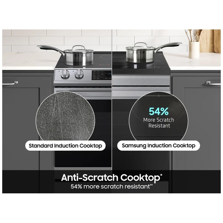 Samsung NSI6DG9300SRAC Induction Range, 6.3 cu. ft. Capacity, 30 inch Exterior Width, Convection, 4 Burners, Storage Drawer, Air Fry, Self Clean, 4,300 W Highest Element, Stainless Steel colour, SmartThings™