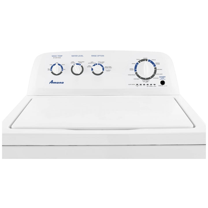 Amana NTW4519JW Top Load Washer, 28 inch Width, 4.3 cu. ft. Washer Capacity, 770 RPM Washer Spin Speed, 14 Wash Cycles, 5 Temperature Settings, Water Heater, White colour