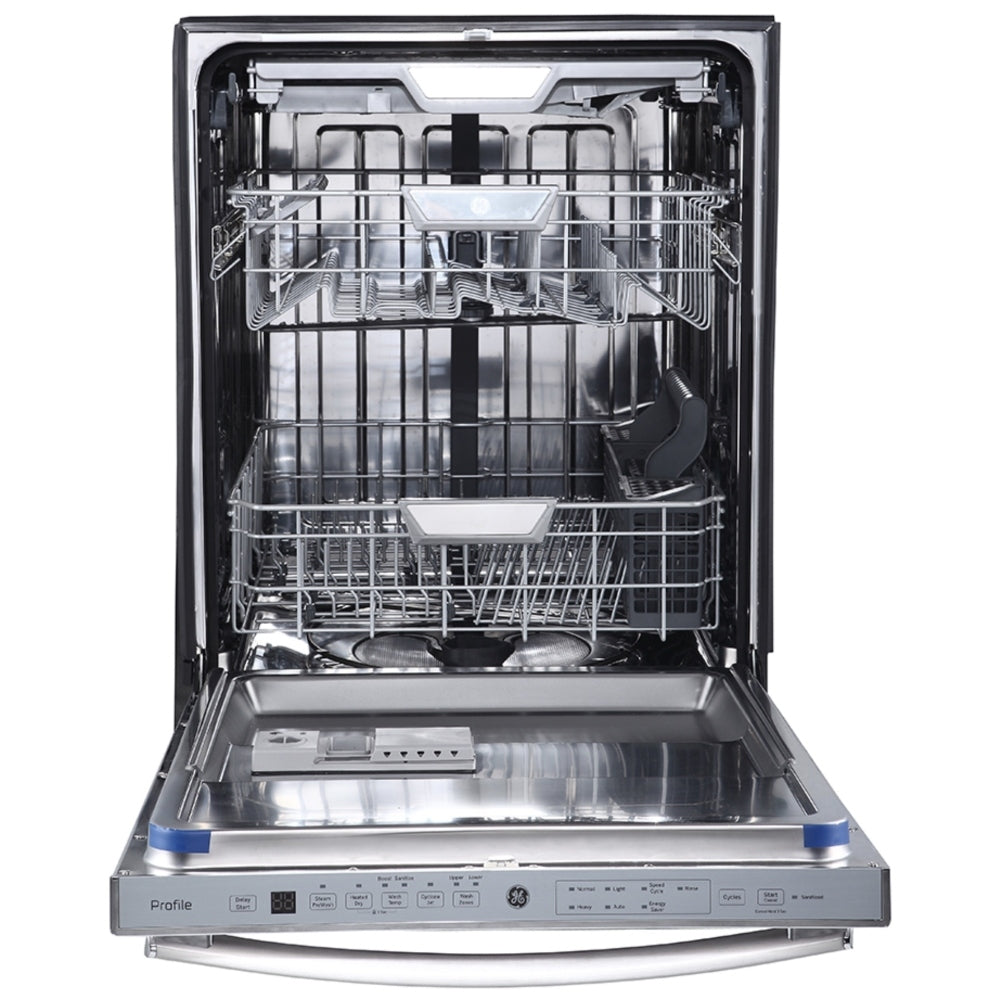 GE Profile PBT660SSLSS Dishwasher, 24 inch Exterior Width, 45 dB Decibel Level, Fully Integrated, Stainless Steel (Interior), 7 Wash Cycles, 16 Capacity (Place Settings), Hard Food Disposal, Stainless Steel color (Refurbished)