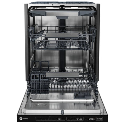 GE Profile PBT700SSVFS Dishwasher, 24 inch Exterior Width, 42 dB Decibel Level, Fully Integrated, Stainless Interior, 9 Wash Cycles, 16 Capacity (Place Settings), Hard Food Disposal, 3 Loading Racks, Wifi Enabled, Stainless Steel colour