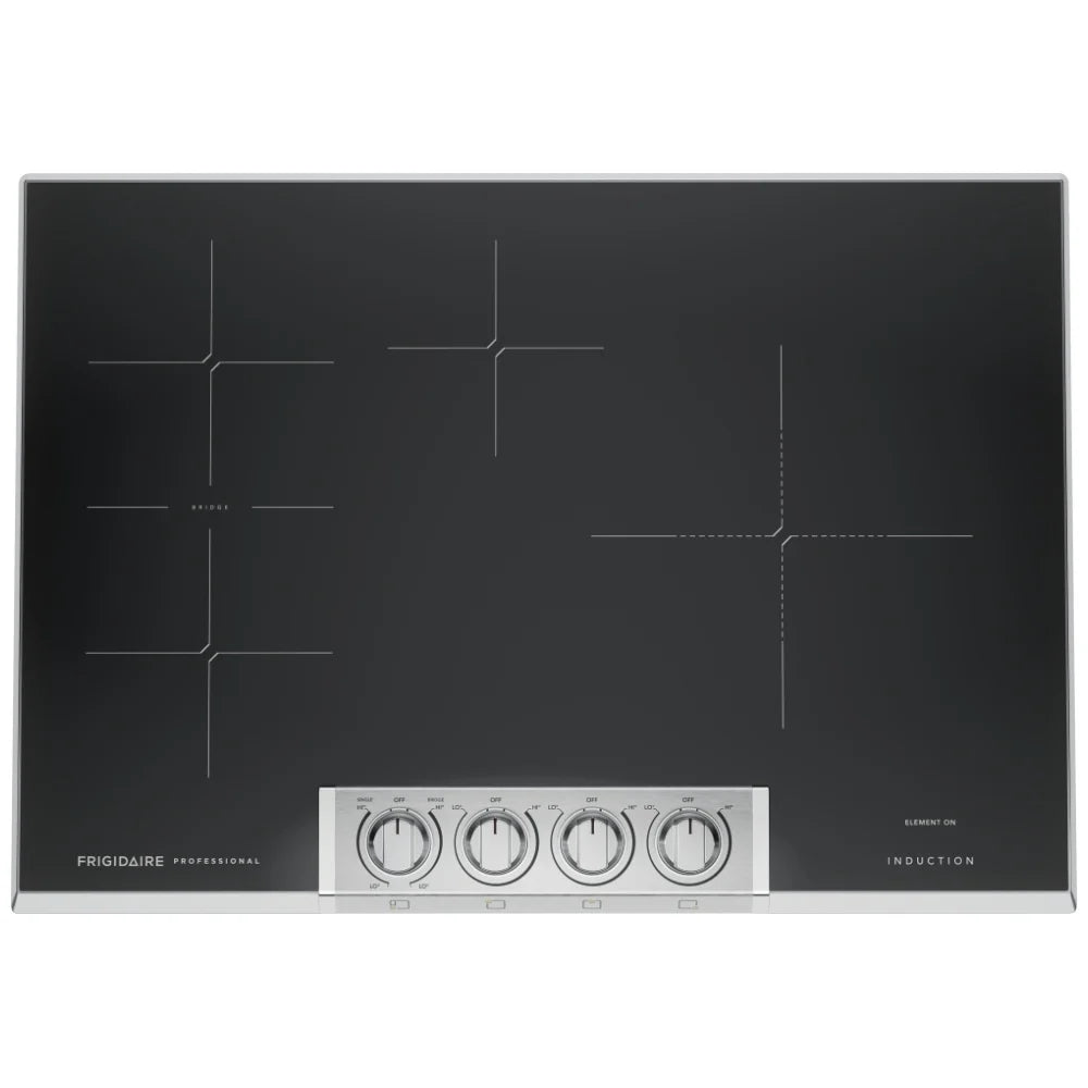 Frigidaire Professional PCCI3080AF Induction Cooktop, 30 inch Exterior Width, 4 Burners, 3,800 W Highest Element, Stainless Steel colour