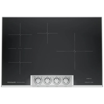 Frigidaire Professional PCCI3080AF Induction Cooktop, 30 inch Exterior Width, 4 Burners, 3,800 W Highest Element, Stainless Steel colour