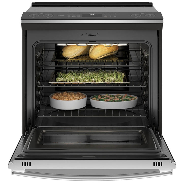 GE PROFILE 30" SLIDE-IN SELF-CLEAN ELECTRIC INDUCTION RANGE WITH WIFI STAINLESS STEEL - PCHS920YM4FS