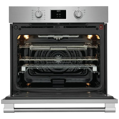 Frigidaire Professional PCWS3080AF Single Wall Oven, 30 inch Exterior Width, Convection, Self Clean, 5.3 cu. ft. Capacity, Temperature Probe, Air Fry, Stainless Steel colour Steam Cooking, Air Fry, Telescopic Gliding Extension Rack
