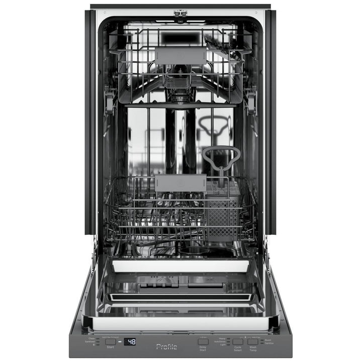 GE Profile PDT145SSLSS Dishwasher, 18 inch Exterior Width, 47 dB Decibel Level, Fully Integrated, Stainless Steel (Interior), 3 Wash Cycles, 8 Capacity (Place Settings), Hard Food Disposal, Wifi Enabled, Stainless Steel color Category: Dishwashers