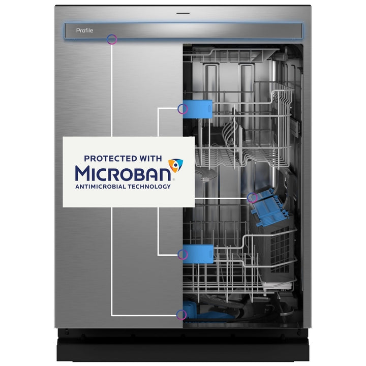 GE Profile PDT715SYVFS Dishwasher, 24 inch Exterior Width, 44 dB Decibel Level, Fully Integrated, Stainless Interior, 6 Wash Cycles, 16 Capacity (Place Settings), 3 Loading Racks, Wifi Enabled, Stainless Steel colour