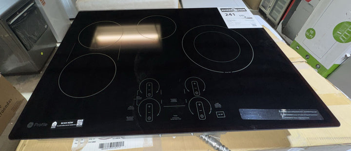 GE Profile PEP7030DTBB Electric Cooktop, 30 inch Exterior Width, 4 Burners, 3,100 Watts Highest Burner Element, Black color