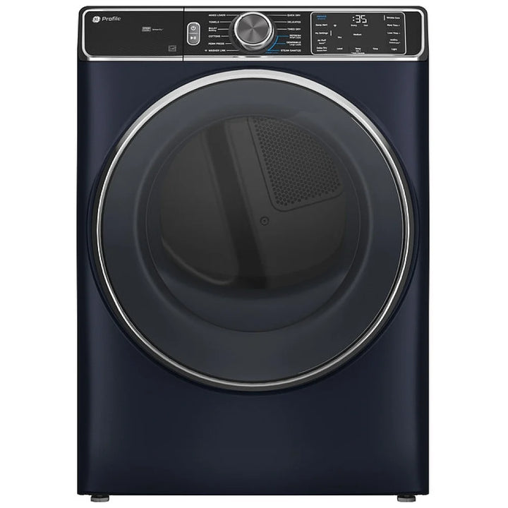 GE Profile PFD87ESMVRS Electric Dryer, 7.8 cu. ft. Dryer Capacity, Steam Clean, 5 Temperature Settings, Stackable, Steel Drum, Wifi Enabled, Sapphire Blue color