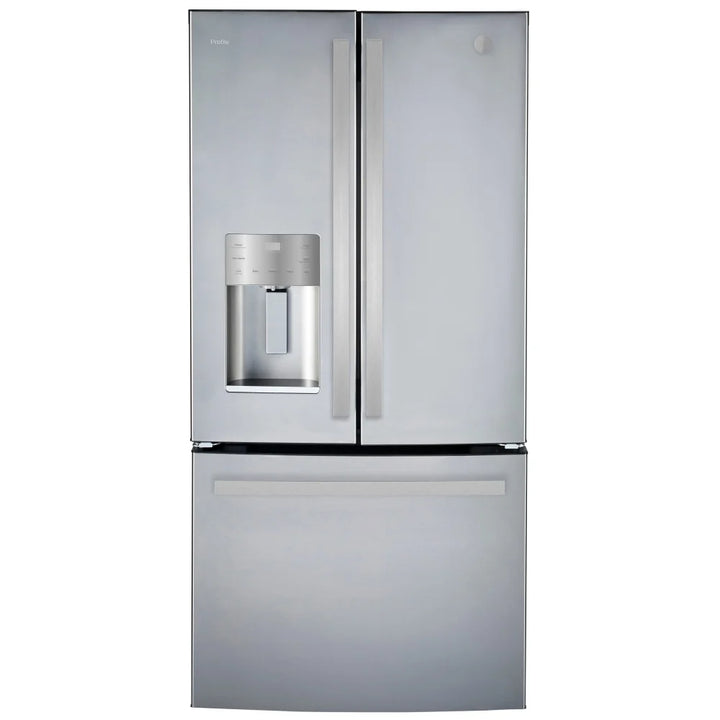 GE Profile PFE24HYRCFS French Door Refrigerator, 33 inch Width, 24.8 cu. ft. Capacity, Water Dispenser (Exterior), Ice Dispenser (Thru Door), ENERGY STAR Certified, Stainless Steel colour