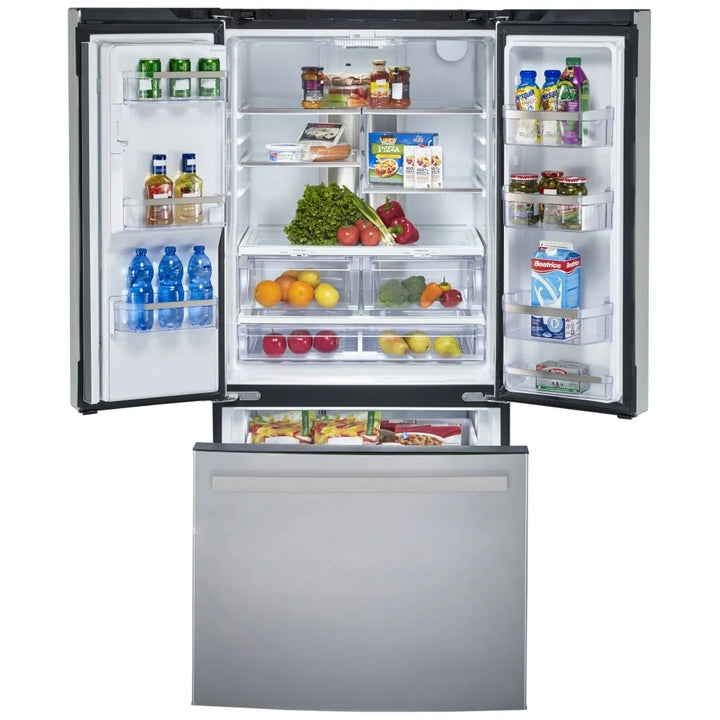 GE Profile PFE24HYRCFS French Door Refrigerator, 33 inch Width, 24.8 cu. ft. Capacity, Water Dispenser (Exterior), Ice Dispenser (Thru Door), ENERGY STAR Certified, Stainless Steel colour