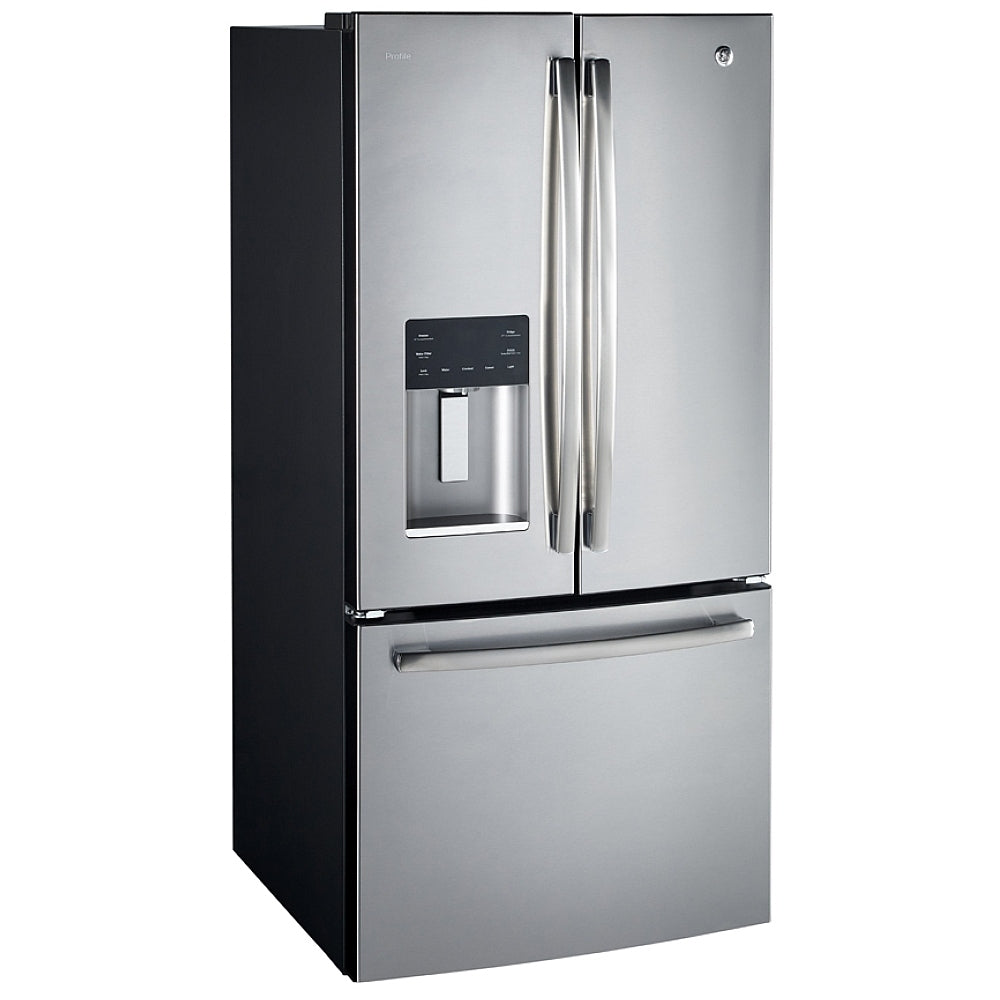 GE Profile 33" 24.8 Cu. Ft. French Door Refrigerator with Water & Ice Dispenser (PFE24HYRPKFS) - Stainless