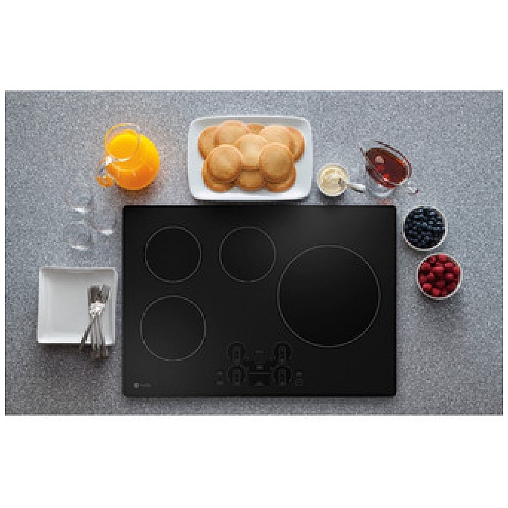GE Profile PHP7030DTBB Induction Cooktop, 30 inch Exterior Width, 4 Burners, 3,700 Watts Highest Burner Element, Black color ADA Compliant, Control Lock