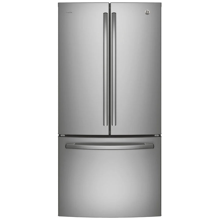 GE Profile PNE25NYRKFS Bottom Freezer French Door Refrigerator, 33 inch Width, 24.8 cu. ft. Capacity, Water Dispenser (Interior), Ice Dispenser (Freezer Located), ENERGY STAR Certified, Stainless Steel colour