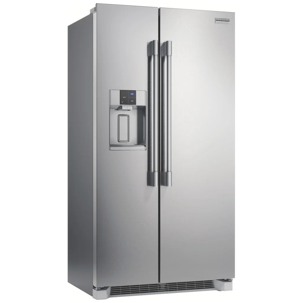Frigidaire Professional PRSC2222AF Side by Side Refrigerator, 36 inch Width, Counter Depth, Ice Dispenser (Thru Door), Water Dispenser (Exterior), 22.3 cu. ft. Capacity, ENERGY STAR Certified, Stainless Steel colour