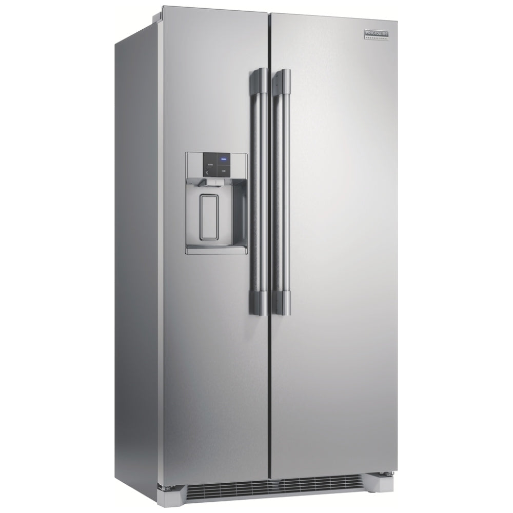 Frigidaire Professional PRSC2222AF Side by Side Refrigerator, 36 inch Width, Counter Depth, Ice Dispenser (Thru Door), Water Dispenser (Exterior), 22.3 cu. ft. Capacity, ENERGY STAR Certified, Stainless Steel colour