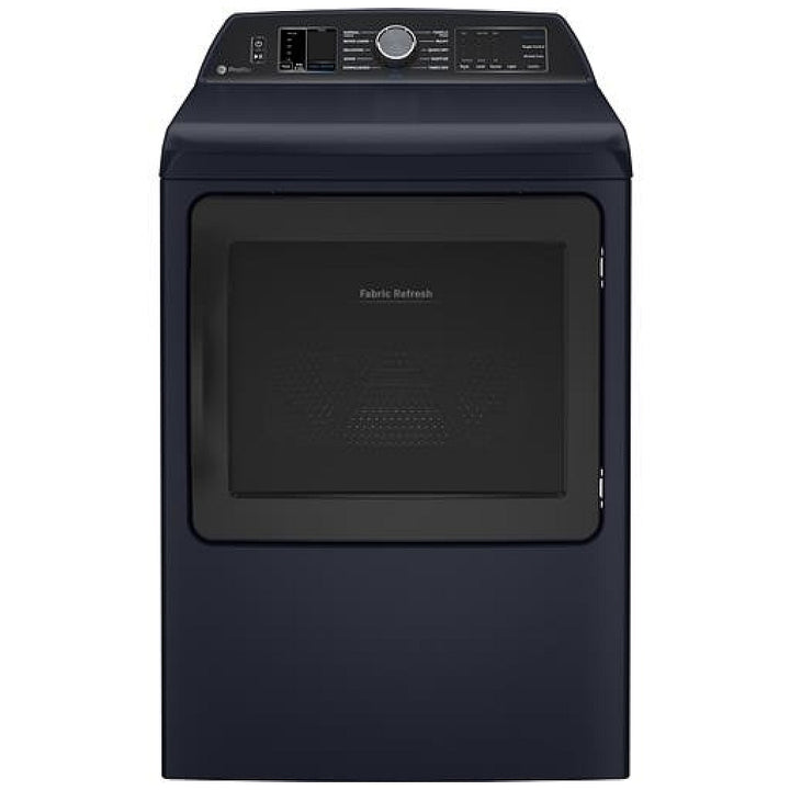 GE Profile PTD90EBMTRS Electric Dryer, 7.3 cu. ft. Dryer Capacity, 12 Dry Cycles, Steam Clean, 5 Temperature Settings, Vented, Wifi Enabled, Sapphire Blue colour