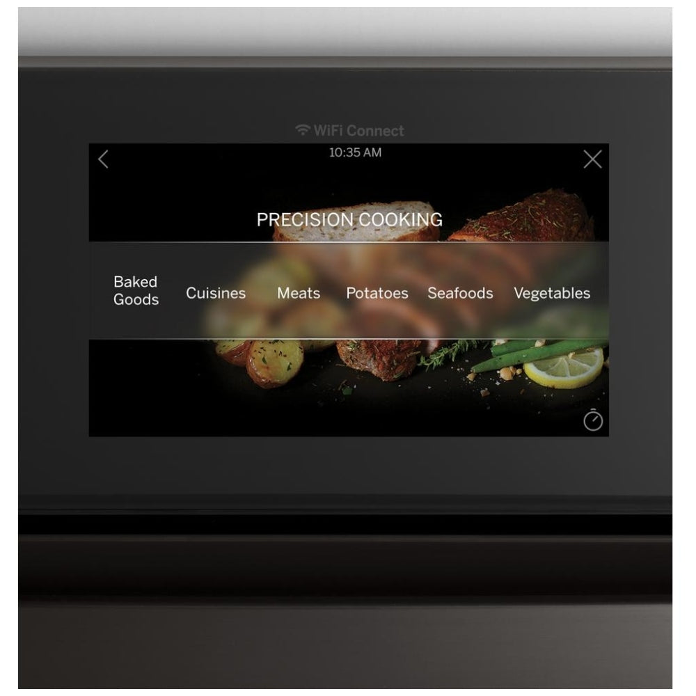 GE Profile PTS7000SNSS Single Wall Oven, 30 inch Exterior Width, True Convection, Self Clean, 5 cu. ft. Capacity, Temperature Probe, Wifi Enabled, Air Fry, Stainless Steel colour Air Fry;Telescopic Gliding Extension Rack, True European Convection