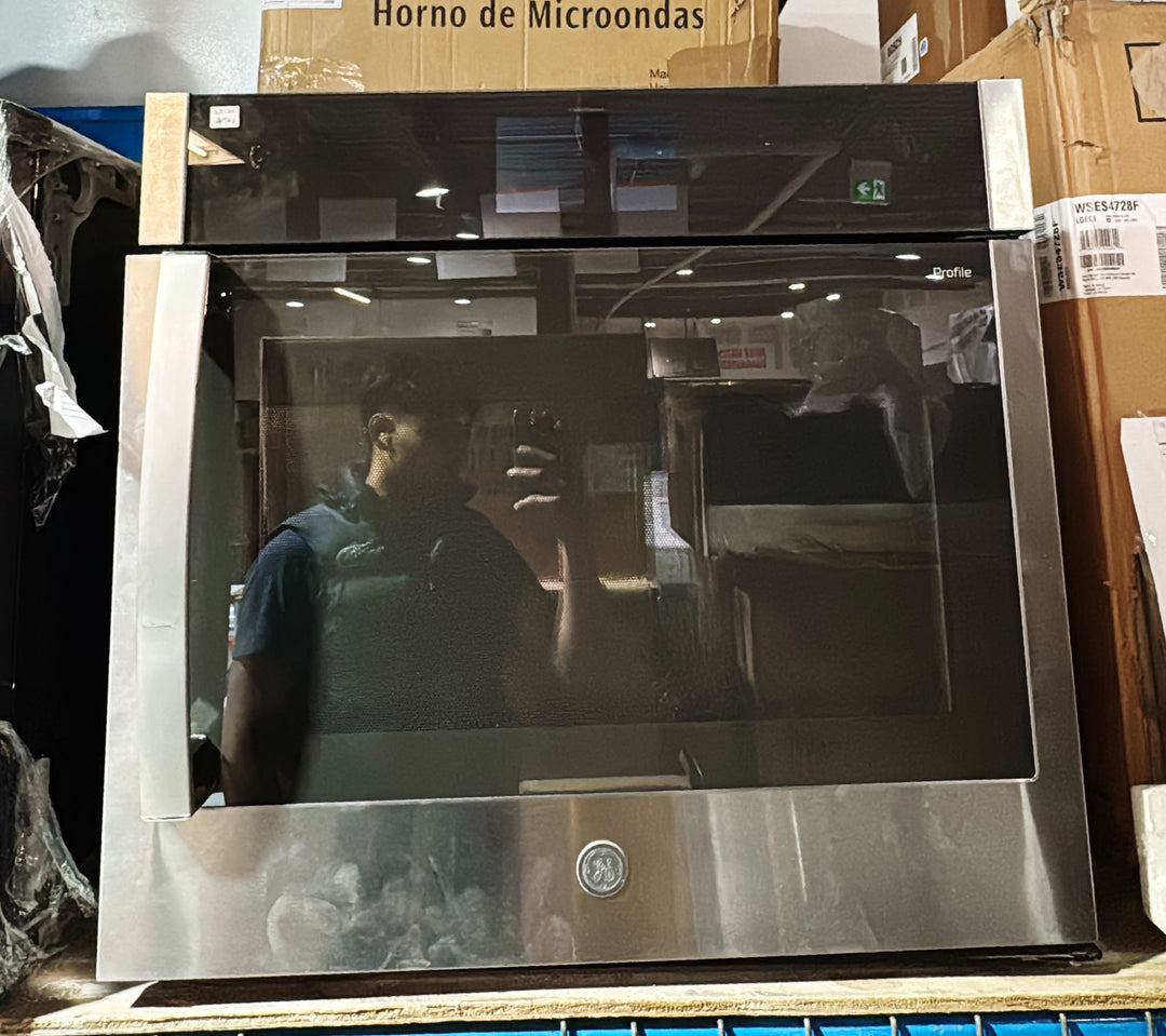 GE Profile PTS700RSNSS Single Wall Oven, 30 inch Exterior Width, True Convection, Self Clean, 5 cu. ft. Capacity, Temperature Probe, Wifi Enabled, Air Fry, Stainless Steel colour Right Hinge; Air Fry, True European Convection