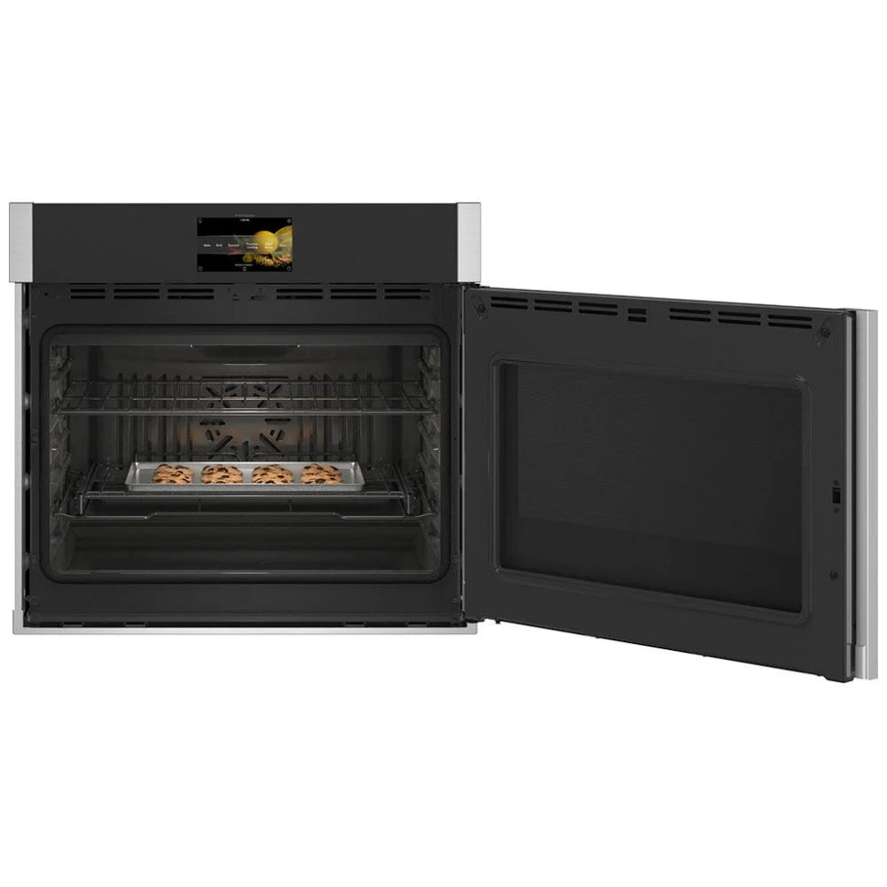 GE Profile PTS700RSNSS Single Wall Oven, 30 inch Exterior Width, True Convection, Self Clean, 5 cu. ft. Capacity, Temperature Probe, Wifi Enabled, Air Fry, Stainless Steel colour Right Hinge; Air Fry, True European Convection